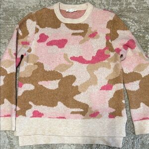 THML Pink and Brown Camouflage Sweater